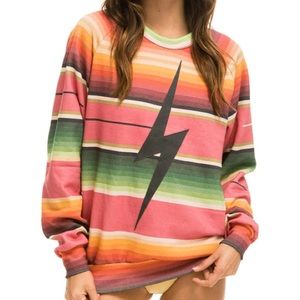 Aviator Nation Talum Bolt Stitch Sweatshirt Size Medium